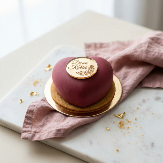 Serce waniliowe z żelką malinową otulone czekoladą ruby