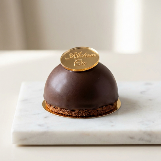 Mus mleczna czekolada z żelką wiśniową